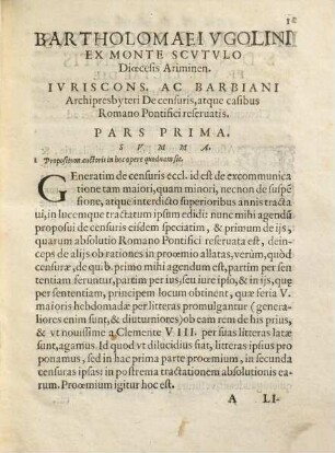 Tractatus de censuris Romano Pontifici reservatis