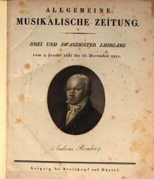 Allgemeine musikalische Zeitung. 23, 23. 1821
