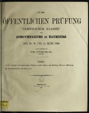Die Elemente der harmonischen Theilung grader Linien