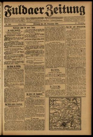 Erste Ausgabe vom Mittwoch, den 20. Dezember 1916.