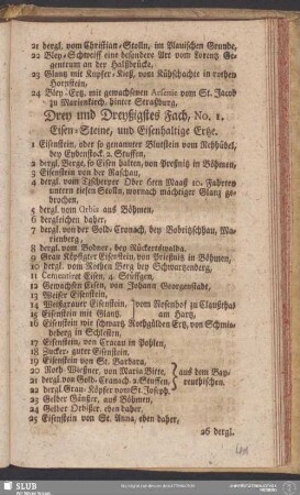Drey und Dreyßigstes Fach, No. 1. Eisen-Steine, und Eisenhaltige Ertze