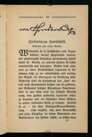 163-172, Hindenburgs Handschrift