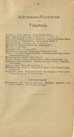 Adressen-Nachweis von Treptow