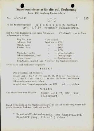 Schneider, Oswald