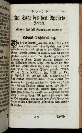 Am Tage des heil. Apostels Jacobi. - Am Tage des h. Apostels Matthäi.