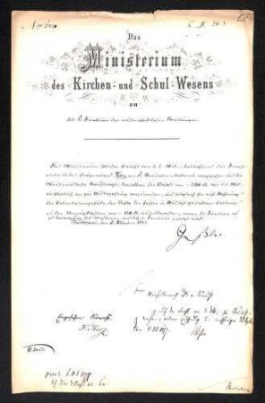 Internes ministeriales Schreiben aus Akte Kerz