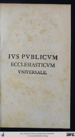 Ius Publicum Ecclesiasticum Universale.