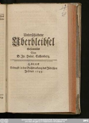 [1]: Unterschiedene Überbleibsel