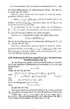 § 18. Änderung des Krümmungsaffinors H... bei konformen Transformationen der Vn.