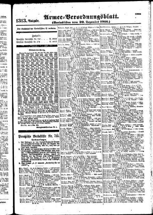 1313.Ausgabe. Mittwoch, 20. Dezember 1916