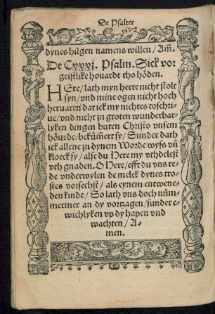 De Cxxxi. Psalm ... - De Cxl. Psalm ...