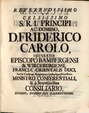 Inauguralis Dissertatio Historico-Iuridica Succinctam Historiae Subsequentis Pacificationem Religiosam Usque Ad Ipsos Tractatus Pacis Westphalicae Synopsin ... Praesentans