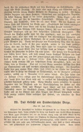 22. Das Gefecht am Sandershäuser Berge.