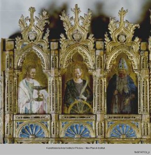 Madonna mit zwölf Heiligen und Kreuzigung