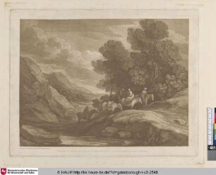 [Berglandschaft mit Pferden und Reitern]