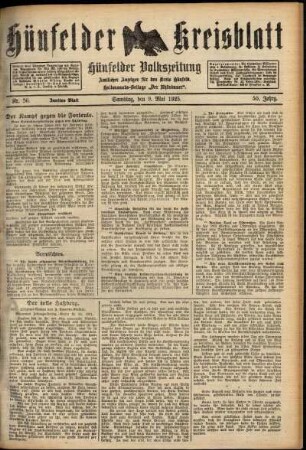 Zweite Ausgabe vom Samstag, den 09. Mai 1925.