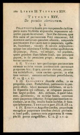 Titulus XXV. De peculio clericorum.