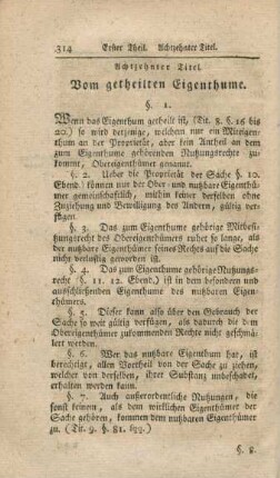 Achtzehnter Titel. Vom getheilten Eigenthume.