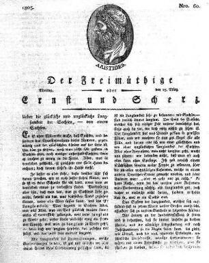 Nro. 60, Montag, den 25. März 1805