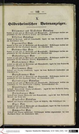 X. Hildesheimischer Botenanzeiger.