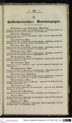 X. Hildesheimischer Botenanzeiger.