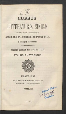 Vol. 4: Pro suprema classe: Stylus rhetoricus