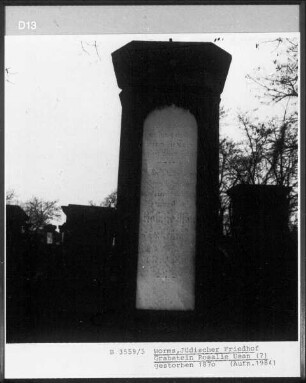 Grabstein von Rosalie Usan (gestorben 1870)
