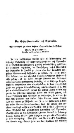 Der Geschichtsunterricht auf Gymnasien