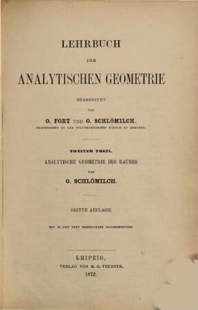 Lehrbuch der analytischen Geometrie, 2
