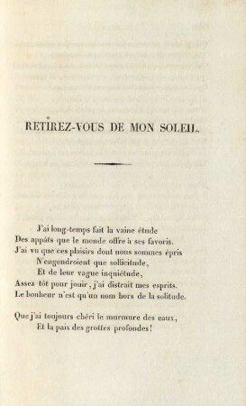 Retirez-vous de mon soleil