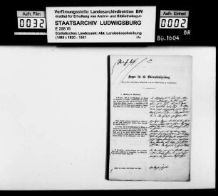 Ortsbeschreibung von Reichenbach mit vorgedrucktem Fragebogen des STBs, handschriftlich beantwortet vom Gemeinschaftlichen Amt (Pfarrer und Schultheiß)