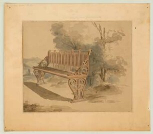 Eiserne Gartenbank Monatskonkurrenz Juli 1852: Perspektivische Ansicht