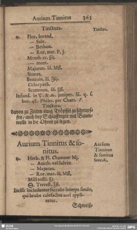 Aurium Tinnitus & sonitus