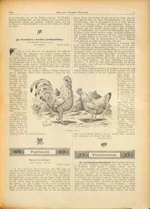 Allgemeiner bayerischer Thierfreund : illustrierte Wochenschrift für sämmtliche bayerische Geflügel-, Vogelzucht-Vereine und -Verbände ; Centralorgan für Geflügel-, Vogel-, Brieftauben-, Bienen-, Fisch- und Kaninchen-Zucht, Hunde- und Jagdsport sowie der gesammten Thierwelt. 2. 1896