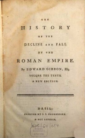 The History Of The Decline And Fall Of The Roman Empire, 10