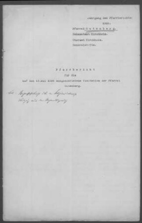 Gutenberg-Schlattstall: Pfarrbericht 1928
