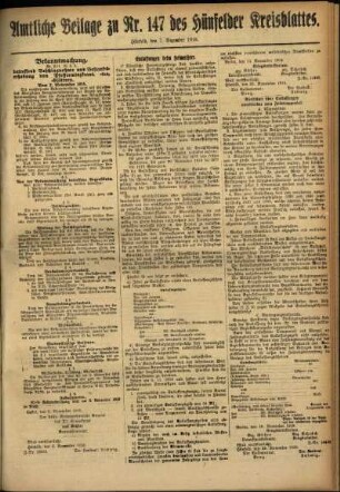 Zweite Ausgabe vom Samstag, den 07. Dezember 1918.