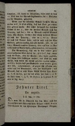 Zehnter Titel. De nuptiis.