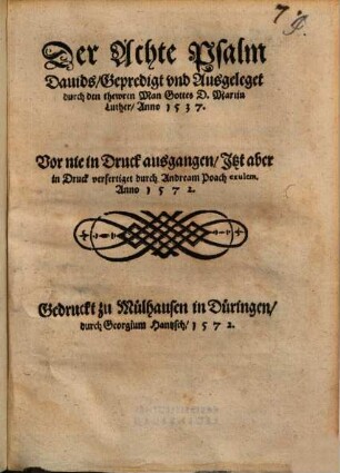 Der Achte Psalm Dauids