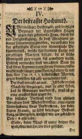 IV. Der bestraffte Hochmuth.