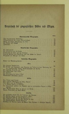 Verzeichniß der geographischen Bilder und Skizzen