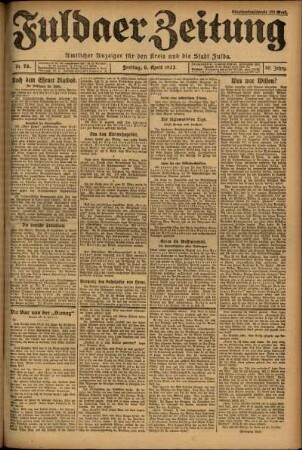 Ausgabe vom Freitag, den 06. April 1923.