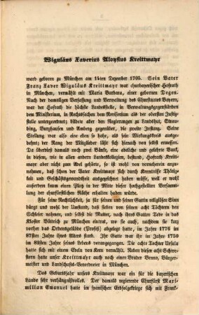 Leben und Wirken des Wiguläus Xaverius Aloysius Freiherrn von Kreittmayr, Churbayerischen geheimen Staats-Kanzlers und Obersten-Lehenprobstes
