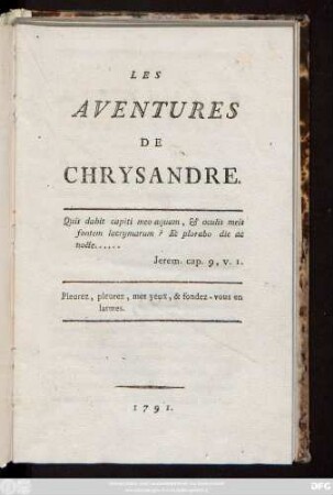 Les Aventures De Chrysandre