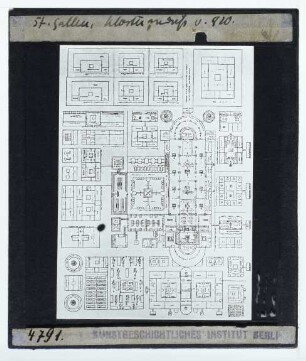 St. Gallen, Kloster,St. Gallen, Stiftkirche,unbekannt, St. Galler Klosterplan (St. Gallen Stiftsbibliothek)