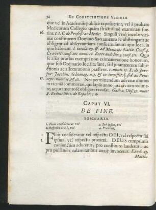 Caput VI. De Fine.