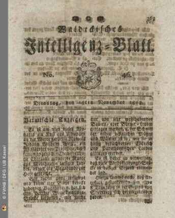 No. 46. Dienstag, den 15ten November 1808