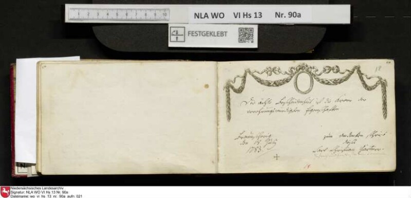Stammbuch des Ernst Philipp Ludwig Zellmann (1763-1795) aus
                           Braunschweig