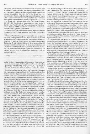 823-825 [Rezension] Lattke, Michael, Hymnus