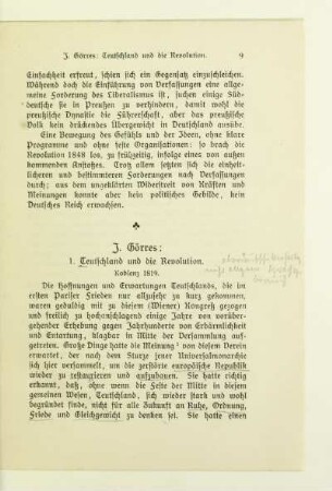 J. Görres: 1. Teutschland und die Revolution